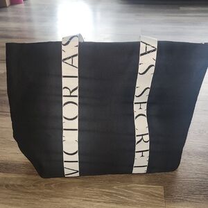 Victoria's Secret Black Tote with White Straps